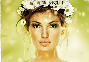 Summer, flowers, woman, wreath HD wallpaper