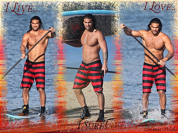 Jason Momoa, actor, momoa mafia, paddleboarding HD wallpaper