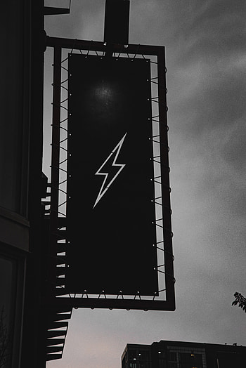 Lightning, Miscellanea, Miscellaneous, Bw, Chb, Sign, Signboard HD phone wallpaper