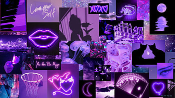 Neon Purple Aesthetic Cute Laptop , Aesthetic - Purple Aesthetic Laptop, Cool Neon Laptop HD wallpaper