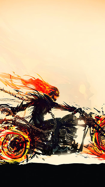 motorcycle, Comic, Ghost Rider HD phone wallpaper