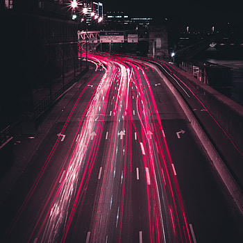 Cities, Road, Movement, Traffic, Night City, Long-Term Exposure, Direction HD phone wallpaper
