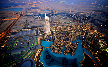 Evening Dubai Skyscrapers, incredible, skyscrapers, city, amazing, modern, beauty, nice HD wallpaper
