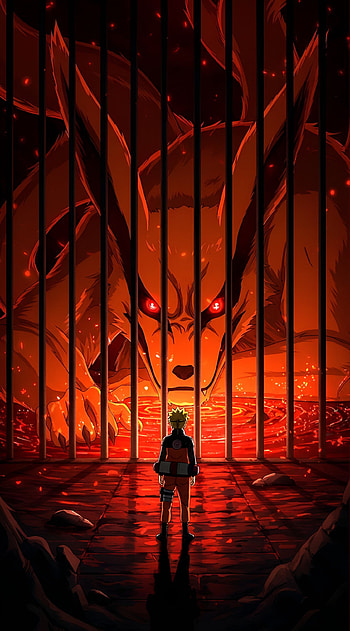 Kurama's Cage — Naruto Uzumaki , Anime, Naruto, Naruto Uzumaki, Kurama (Naruto) HD phone wallpaper
