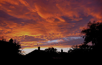Sunset, red clouds, sky, nature HD wallpaper