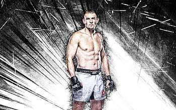 Dustin Jacoby, grunge art, american fighters, MMA, UFC, Mixed martial arts, white abstract rays, Dustin Jacoby , UFC fighters, MMA fighters HD wallpaper