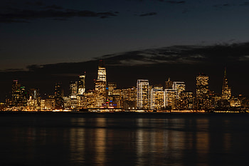 Cities, Building, Coast, Night City, Megapolis, Megalopolis, Panorama HD wallpaper