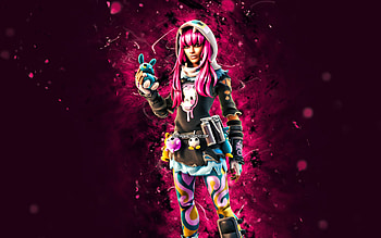 Glumbunny, , purple neon lights, Fortnite Battle Royale, Fortnite characters, Glumbunny Skin, Fortnite, Glumbunny Fortnite HD wallpaper