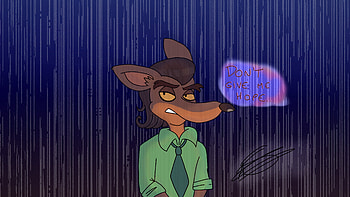 Fox In Rain Dont Give Me Hope, fox, rain, quote, artist, artwork, art, digital-art, deviantart HD wallpaper