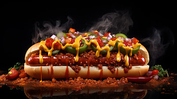 Sizzling Chili Hot Dog, chili dog, food, hot dog HD wallpaper