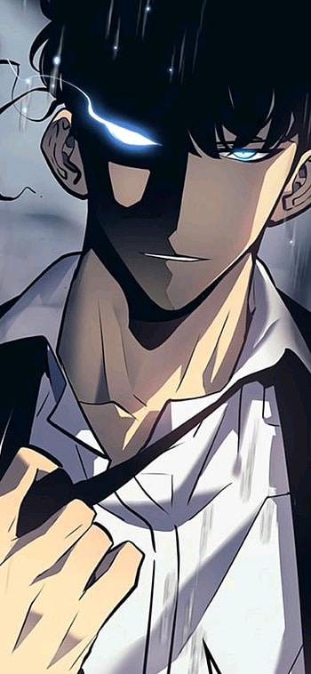 Solo Leveling, art, mouth, sung_jin_woo, anime_boy HD phone wallpaper
