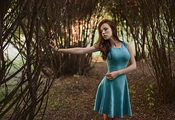 Girl Forest, girls, model HD wallpaper