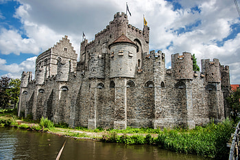 Gravensteen Castle, Ghent, Belgium, medieval, castle, moat, belgium HD wallpaper