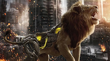 Cyborg Lion , lion, cyborg, artist, artwork, digital-art HD wallpaper