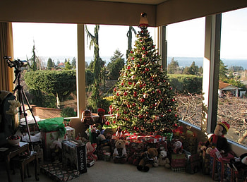 Holidays, Toys, Christmas, Holiday, House, Glass, Christmas Tree, Presents, Gifts HD wallpaper