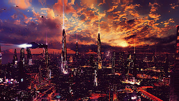 Building, Sci Fi, City, Cityscape, Cloud, Futuristic, Skyscraper HD wallpaper
