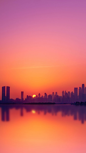 Dubai Skyline, Travels, City silhouette, Sony Xperia HD phone wallpaper
