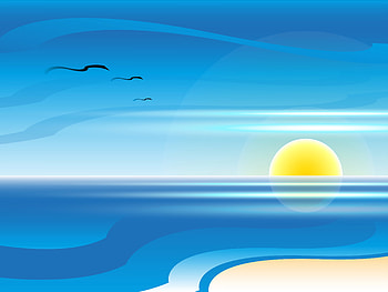 Art, Sea, Sun, Lines HD wallpaper