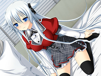 Cute Anime Elf Girl, white, anime, silver, cute, adorable, girl, elf, shy HD wallpaper