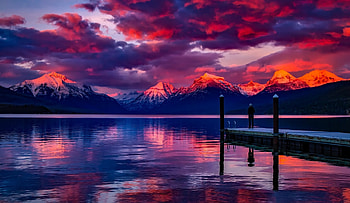 Lake Mcdonald,Montana, Lake, Nature, Montana, Sky HD wallpaper