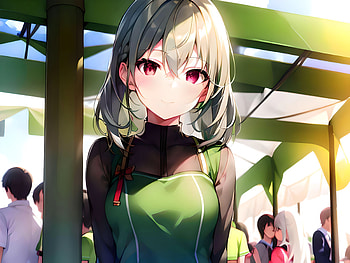 A girl in a market, AI Art, Anime, girl, anime girl HD wallpaper