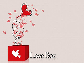 Love Box, hearts, red box, spring HD wallpaper