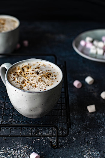 Food, Coffee, Cup, Foam, Meerschaum, Drink, Beverage, Marshmallow HD phone wallpaper