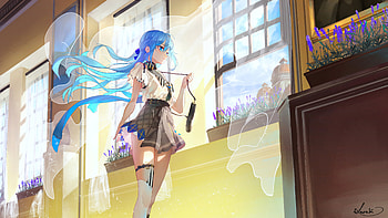 Anime School Beginning Of Summer , anime-girl, anime, artist, artwork, digital-art HD wallpaper