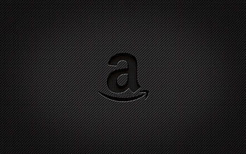 Amazon carbon logo, , grunge art, carbon background, creative, Amazon black logo, brands, Amazon logo, Amazon HD wallpaper