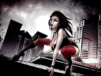 Vamp, girl, vampire, fantasy, dark HD wallpaper