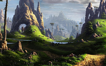 Fantasy Land, abstract, cg, fantasy, knight, grass HD wallpaper