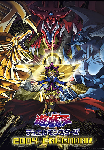 Tags: Yu-Gi-Oh!, Calendar (Source), Yu-Gi-Oh! 2004 Calendar, Yami Yugi, Scan, Pharaoh Atem, Obelisk the Tormenter, Calendar 2004, Official Art, ... HD phone wallpaper