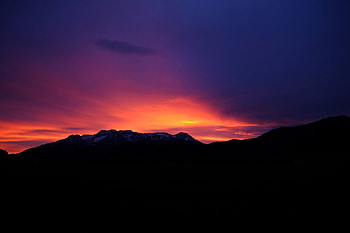 Nature, Sunset, Sky, Mountains HD wallpaper