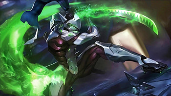 Genji animated , Overwatch live HD wallpaper