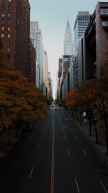 New York, Tudor City place, Fall HD phone wallpaper