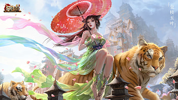 Girl and her tiger, her, and, Girl, tiger HD wallpaper
