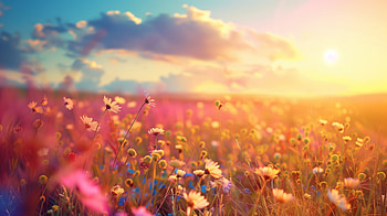 Springtime Daisy Dreamland, daisy, spring, field of flowers, flower HD wallpaper