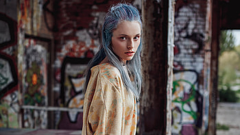 Colorful Hair Girl Nose Pierced, girls, model HD wallpaper