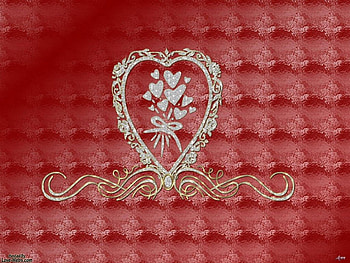 Diamond Hearts, flowers, heart, diamonds, swirls HD wallpaper