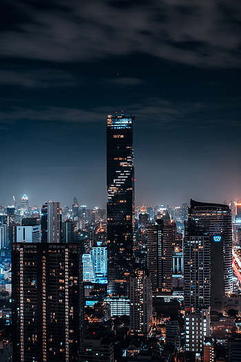 Cities, Architecture, Building, View From Above, Night City, Megalopolis, Megapolis HD phone wallpaper