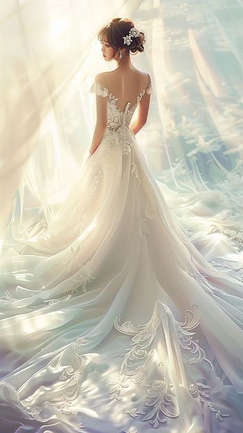 Elegant Bride in Sunlit Wedding Dress, wedding dress, bride HD phone wallpaper