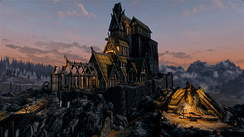 Skyrim Buildings, skyrim, buildings, nature HD wallpaper