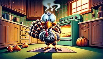 Thanksgiving Turkey Cartoon - and Background, turkey (bird), Thanksgiving, Turkey, cartoon, kitchen HD wallpaper