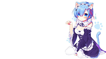 Anime Rem (Re: Zero) Re: Zero Kara Hajimeru Isekai Seikatsu nekomimi HD wallpaper