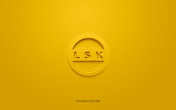 Lillestrom SK, creative 3D logo, yellow background, Eliteserien, 3d emblem, Norwegian football club, Norway, 3d art, football, Lillestrom SK 3d logo HD wallpaper