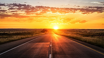 Road asphalt clouds, , Highway travels, Background HD wallpaper