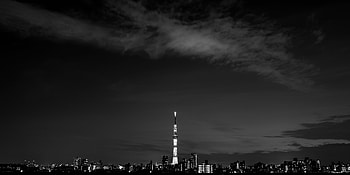Cities, Architecture, Building, Dark, Night City, Bw, Chb, Panorama HD wallpaper