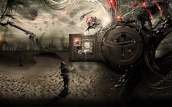 Visions of War, abstract, fantasy, dark, war HD wallpaper