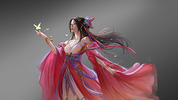 Fantasy girl, girl, pink, jxika, fantasy HD wallpaper