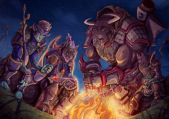 Party Campfire, fantasy, warrior, fantasy warrior HD wallpaper